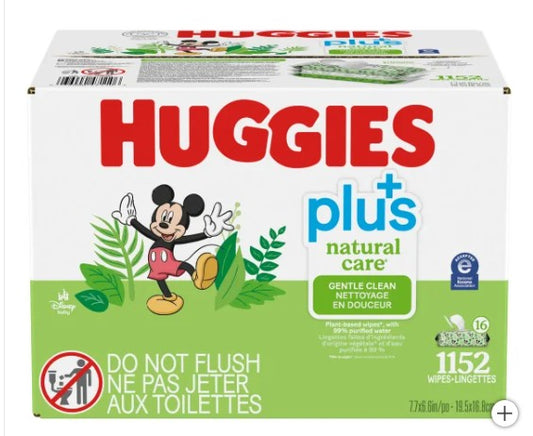 Huggies Natural Care Plus Wipes, 16-pack of 72