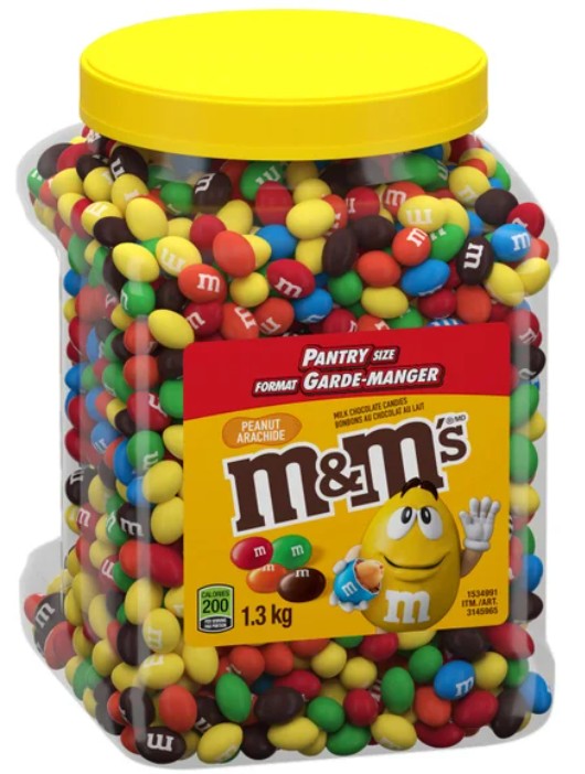 M&M’s Peanut Chocolate Candy, 1.3 kg