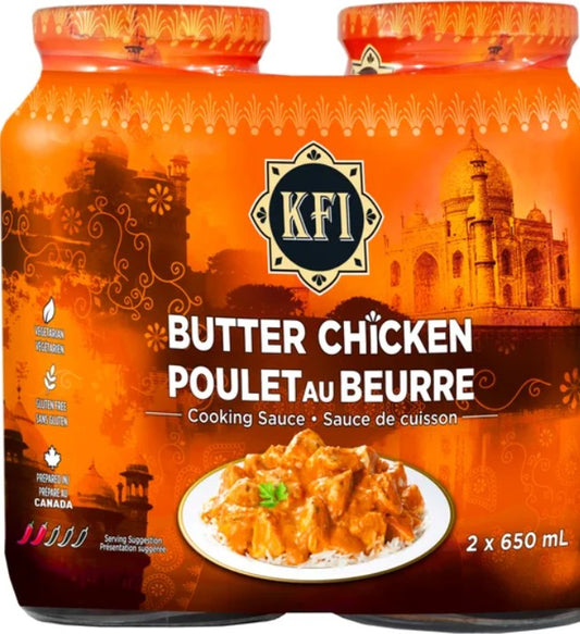 KFI Butter Chicken Cooking Sauce, 2 × 650 mL