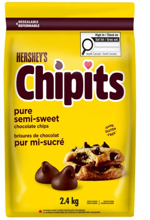 Hershey’s Chipits Pure Semi-sweet Chocolate Chips, 2.4 kg