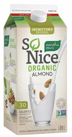 SO NICE Organic Almond Unsweet (Pack of 3)