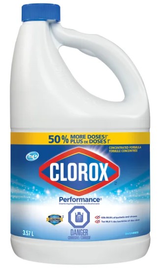 Clorox Concentrated Performance Bleach 3 x 3.57 L