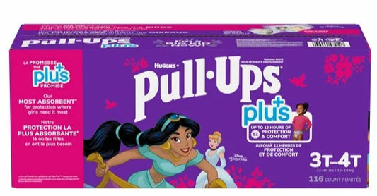 Huggies Pull-Ups Plus Training Pants, 2T to 5T( Girl)  Pack of 116