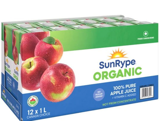Sunrype Organic Apple Juice 12 x 1 L