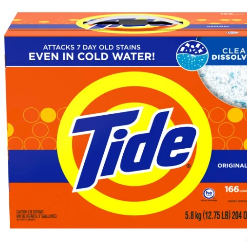 Tide High Efficiency Turbo Powder Laundry Detergent with Acti-Life, Original,166 Loads, 5.8 kg