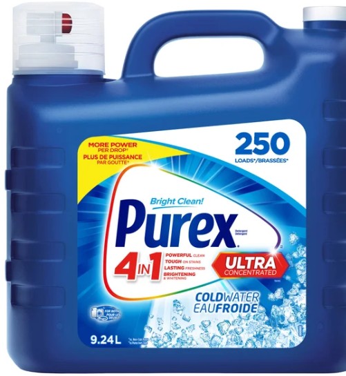 Purex Cold Water Ultra Concentrated Laundry Detergent, 250 Wash Loads