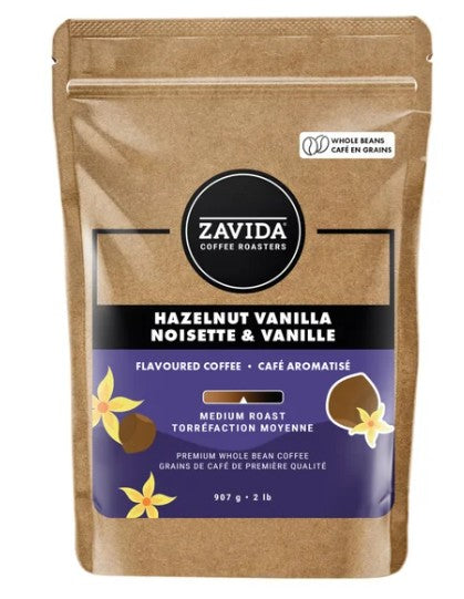 Zavida Hazelnut Vanilla Whole Bean Coffee, 907 g