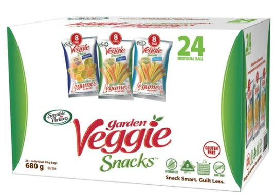 Sensible Portions Garden Veggie Snacks, Variety Pack, 24 × 28 g