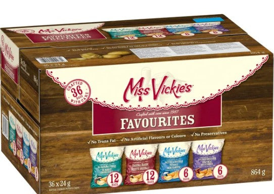 Miss Vickie's Potato Chips Variety Pack, 36 × 24 g