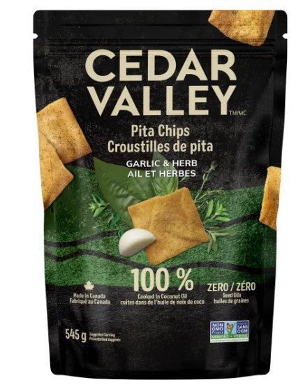 Cedar Valley Garlic & Herb Pita Chips, 545 g