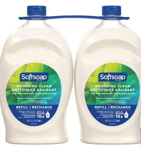 Softsoap Soothing Aloe Vera Liquid Moisturizing Hand Soap, 2 × 2.36 L